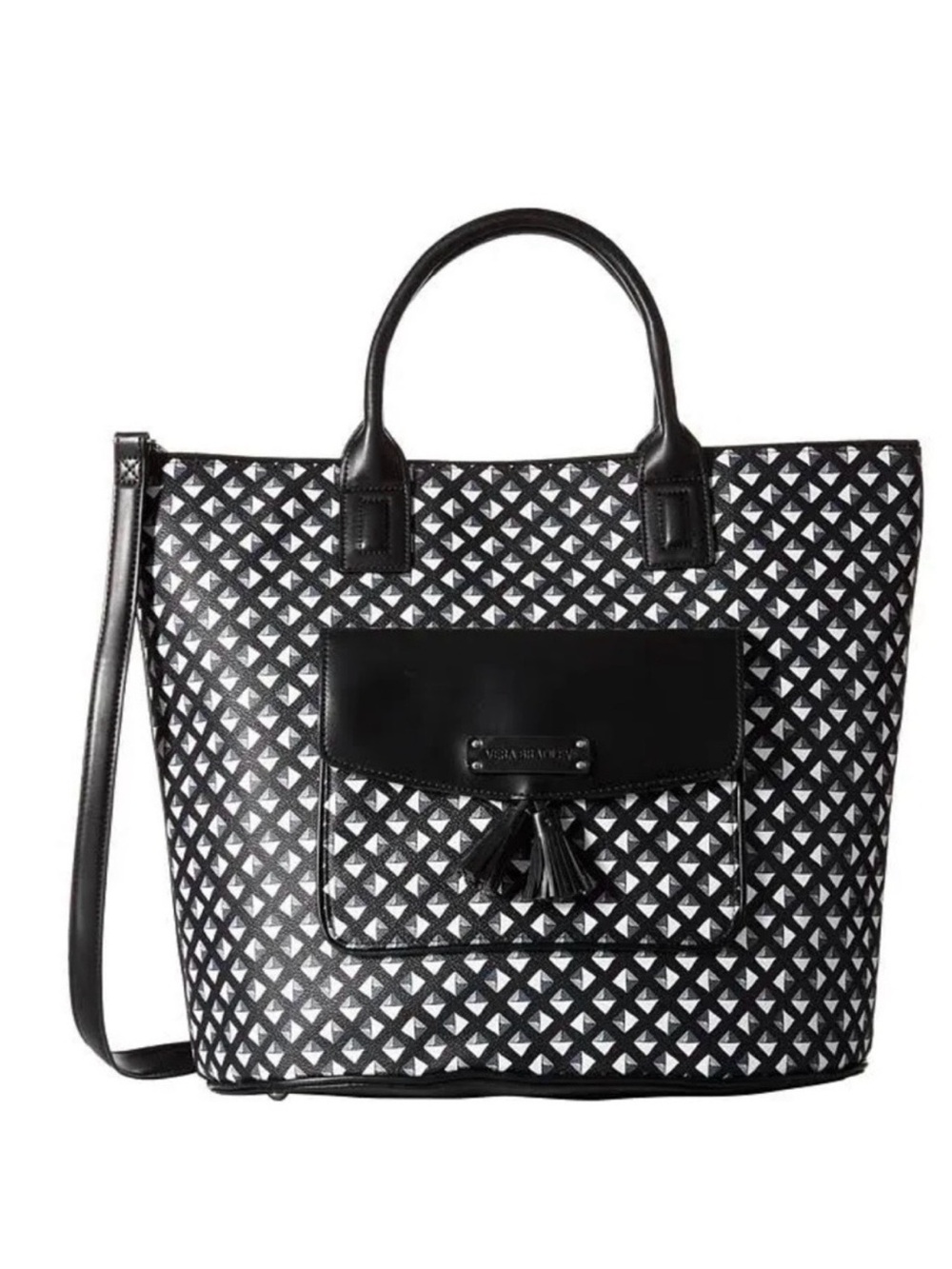 Vera Bradley Tassel Tote Black White Studs. Mint condition.